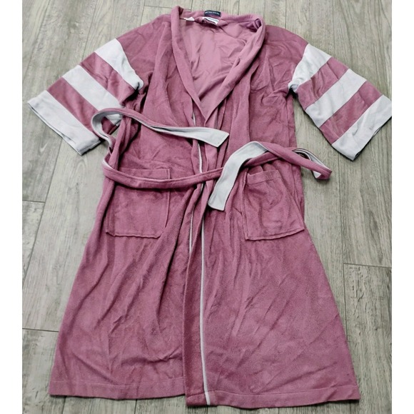 VTG Weldon Shave Coat Robe Pajama Seersucker Beach Lounge Smoking Jacket USA Red - Picture 1 of 4